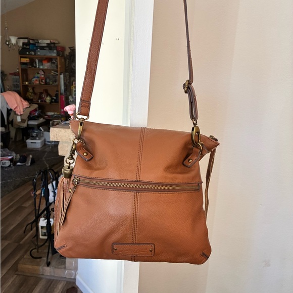 Lucky Brand Del Rey Brown Leather Crossbody Bag - Picture 1 of 14